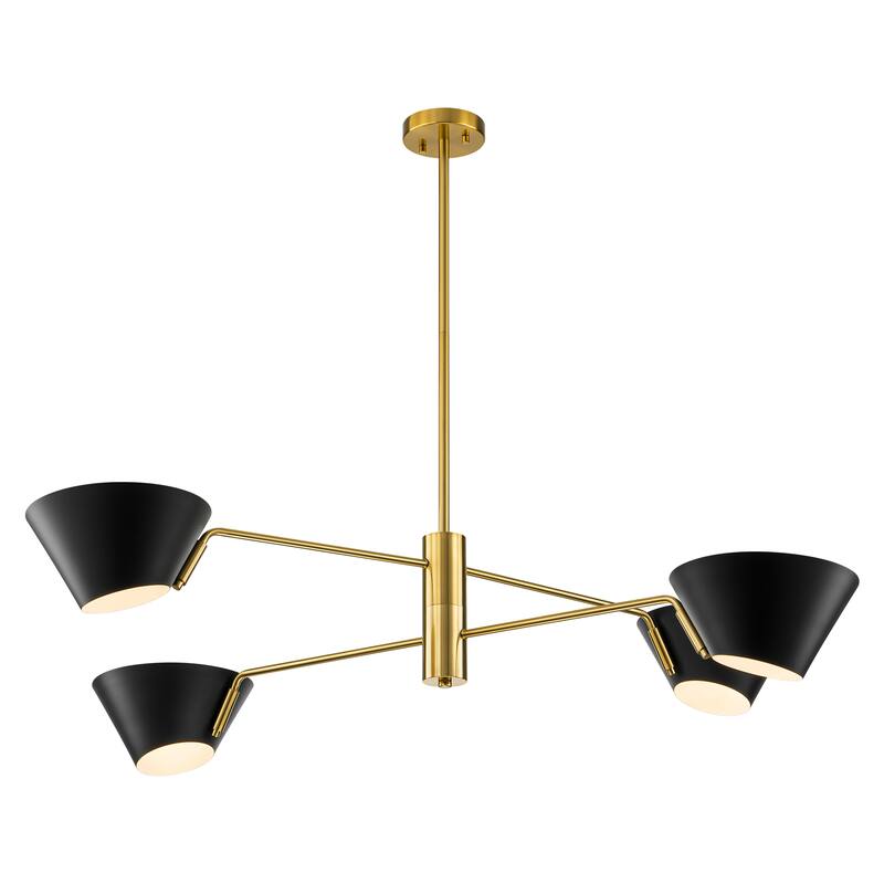 4/6-Light Mid-Century Modern Industrial Sputnik 2/3-Tiered Linear Chandelier