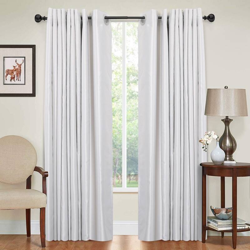 UTOPIA ALLEY 5/8 Inch Curtain Rod - Adjustable Drapery Rods, Bedroom & Living Room Decorative Curtain Rods