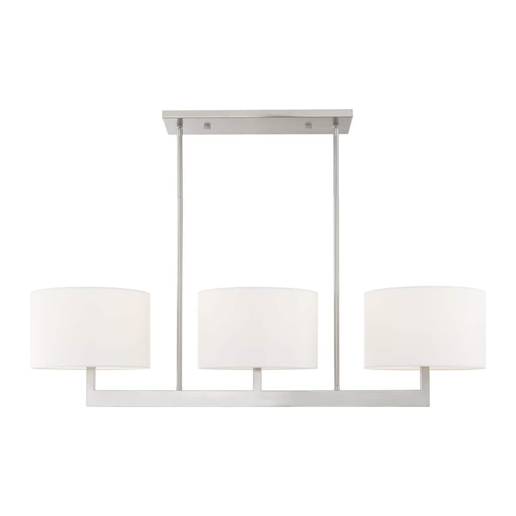 Livex Lighting Hayworth 3 Light 11" Wide Linear Chandelier with Fabric