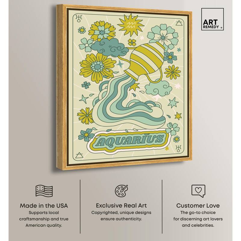 Aquarius Stars Card Canvas by Art Remedy