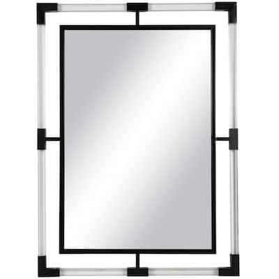 Metal Double Framed Wall Mirror with Acrylic Frame - Black or Gold - Roche River Decor