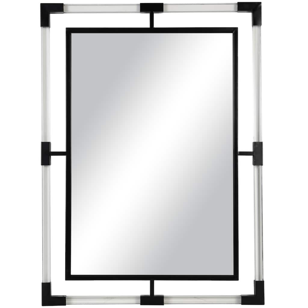 Metal Double Framed Wall Mirror with Acrylic Frame - Black or Gold - Roche River Decor