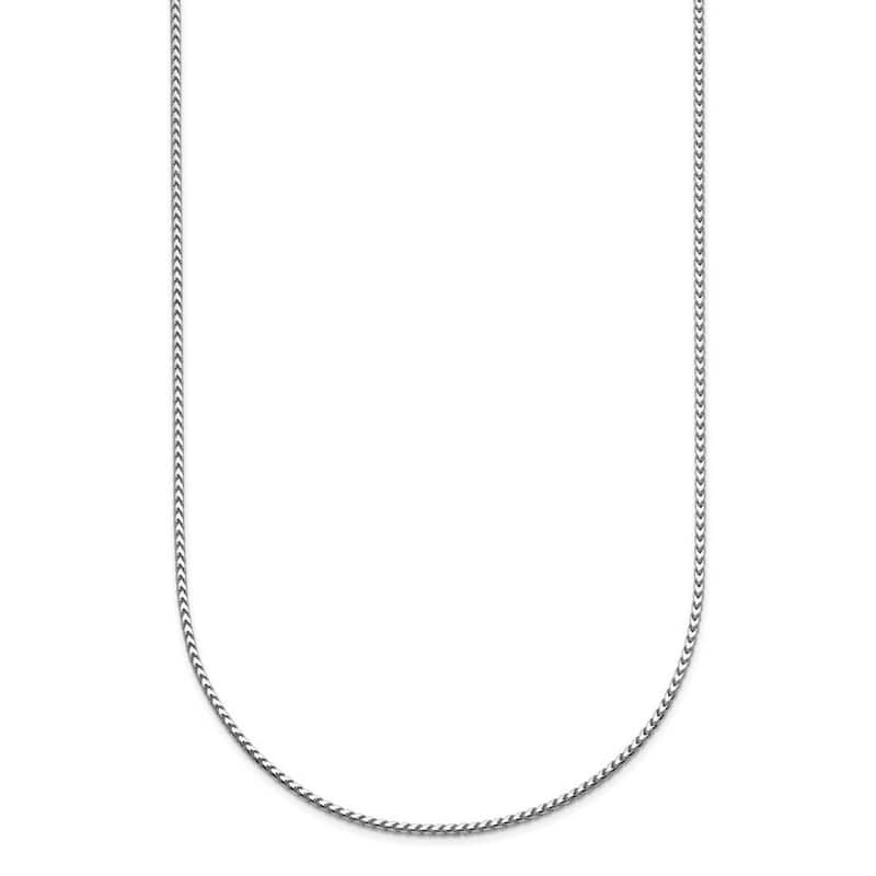 Curata Italian 14k White Gold 1mm Franco Chain Necklace For Men (Lobster)