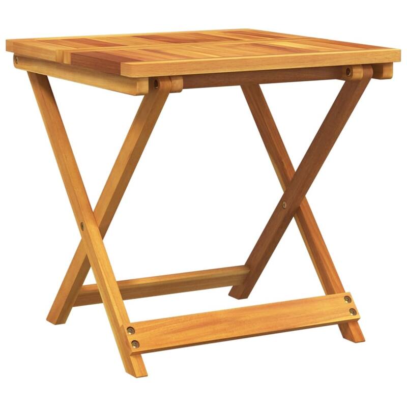 vidaXL Garden Table Brown Solid Acacia wood Small Foldable - 19.7 x 19.7 x 19.7