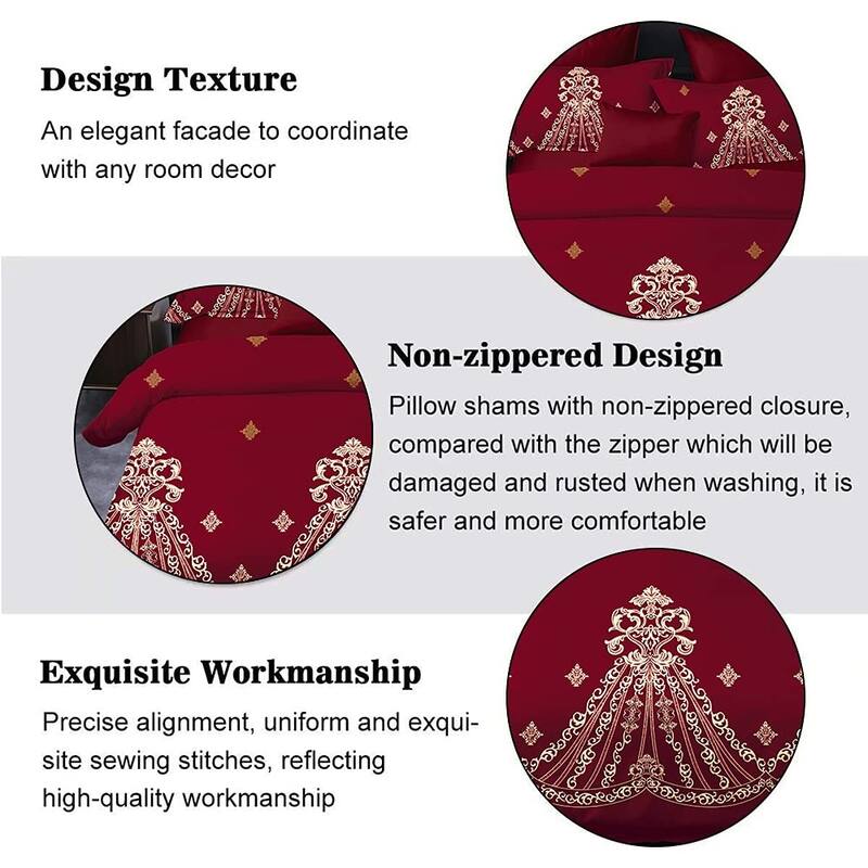 Shatex 3 piece Microfiber Bedding Comforter Set