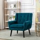 preview thumbnail 10 of 18, Soft Velvet Padded Seat Ergonomics Accent Chair Living Room Chair Bedroom Chair Home Chair with Black Legs for Indoor Home Teal