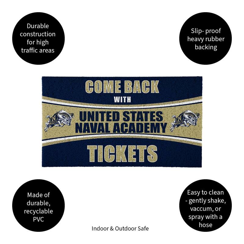 South Dakota State University 28 in. x 16 in. PVC "Come Back With Tickets" Trapper Door Mat