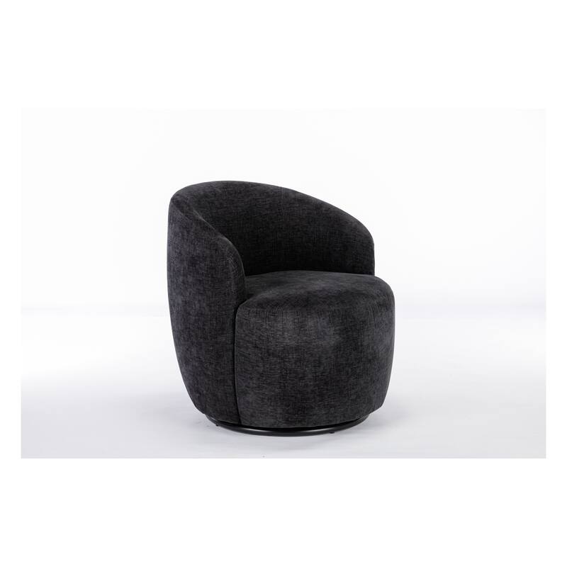 Chenille Fabric Swivel Accent Armchair Barrel Chair