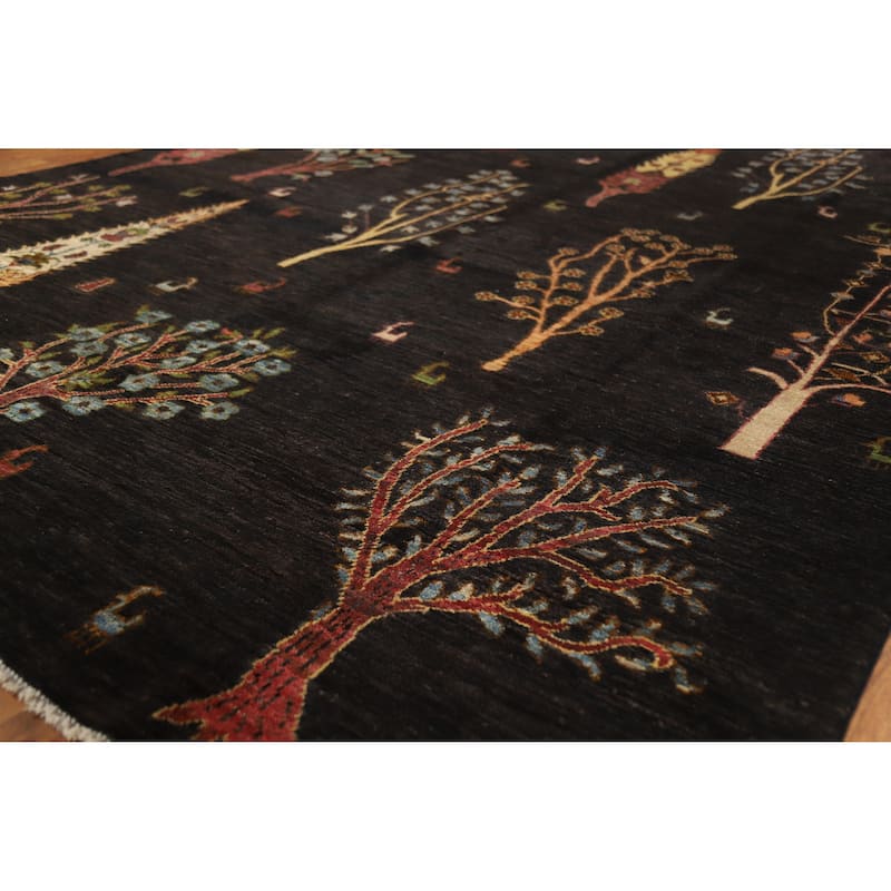 Hand Knotted Oriental 100% Wool Carpet Traditional Floral Brown Ziegler Area Rug - 9' 6'' X 6' 6''