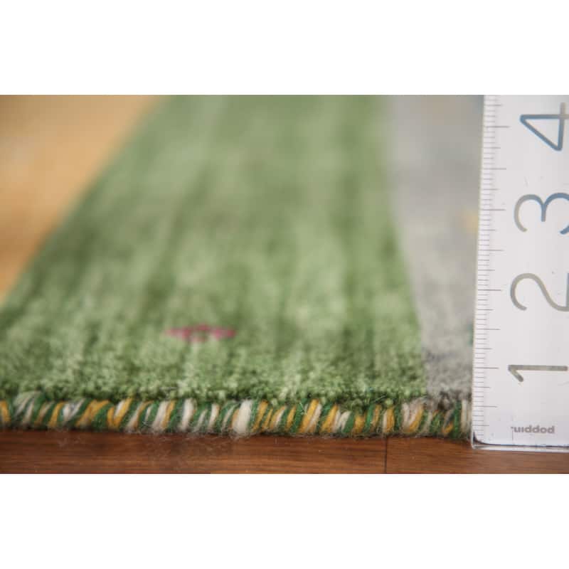 Striped Gabbeh Indian Rug Hand-Knotted Wool Carpet - 2'6"x 4'11"