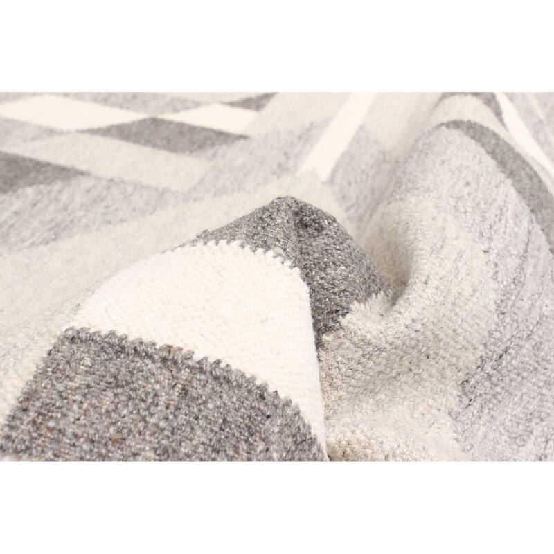 ECARPETGALLERY Flat-Weave Ankara FW Grey Wool Kilim - 5'2 x 8'5