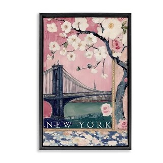 Stupell New York Spring Tree Framed Floater Canvas Wall Art Design By ...