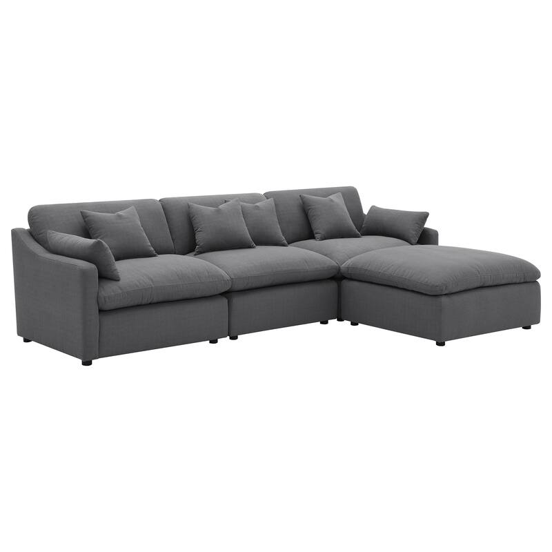 Hobson 4-piece Upholstered Modular Sectional Sofa - Charcoal