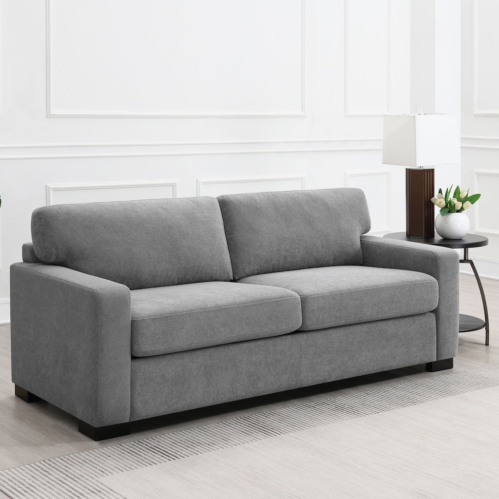 Vicente Grey Upholstered Sofa Sleeper with Queen Mattress