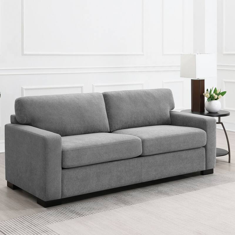 Vicente Grey Upholstered Sofa Sleeper with Queen Mattress