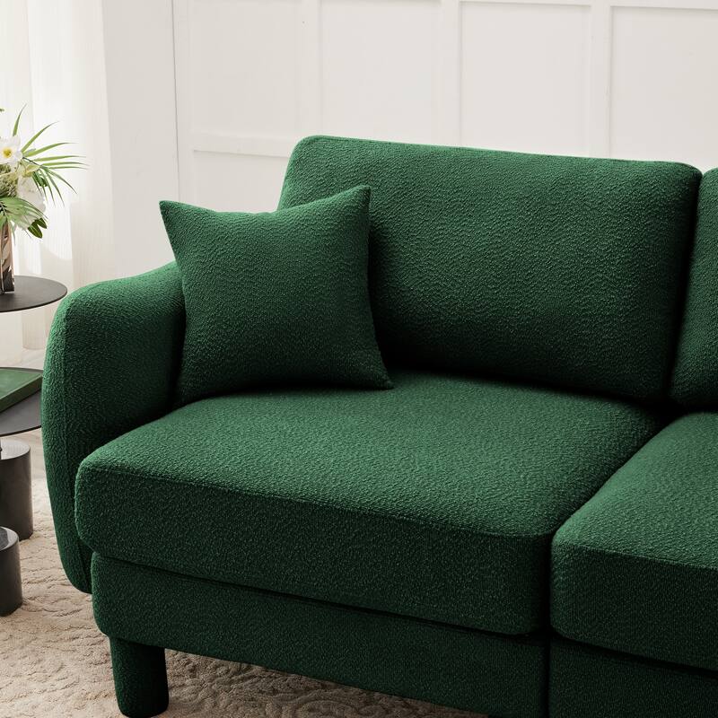 2-Seater Loveseat Sofa Couch with Shell-shaped Armrests, Chaise Lounge Sofa with Cylindrical Legs Wrapped