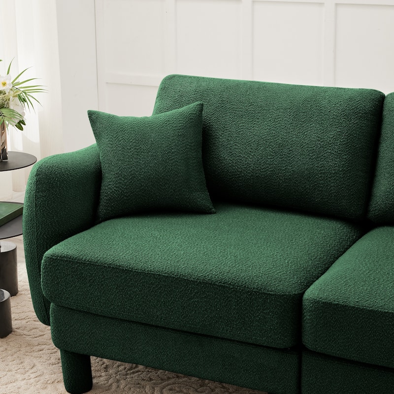 GDFStudio - Boucle U-Shaped 3-Seater 109.4" Sectional Sofa with 2 Movable Ottomans