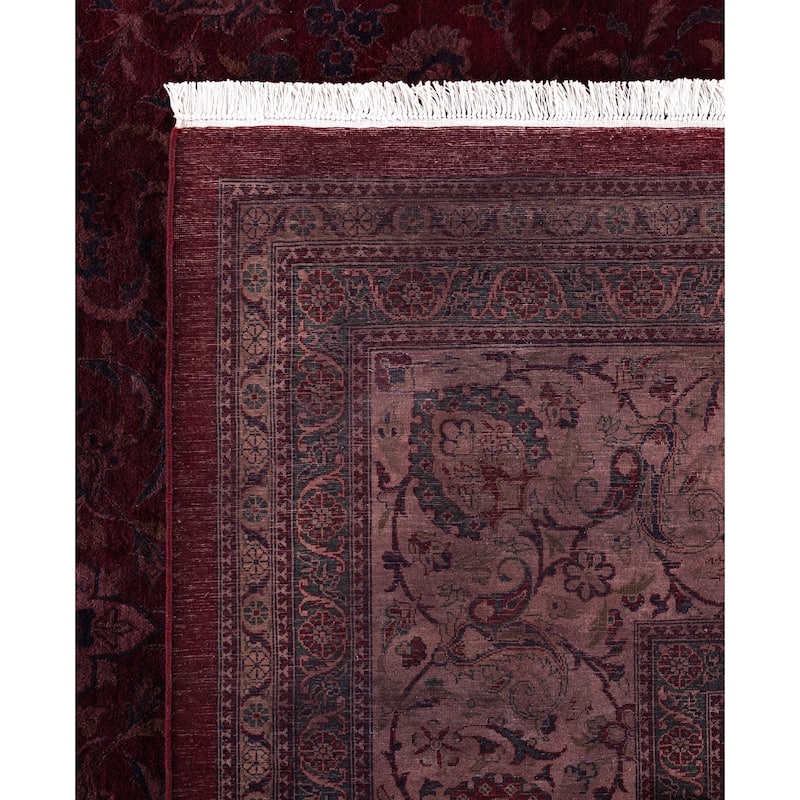 Overdyed One-of-a-Kind Hand-Knotted Area Rug - Pink - 12' 4" x 17' 0"