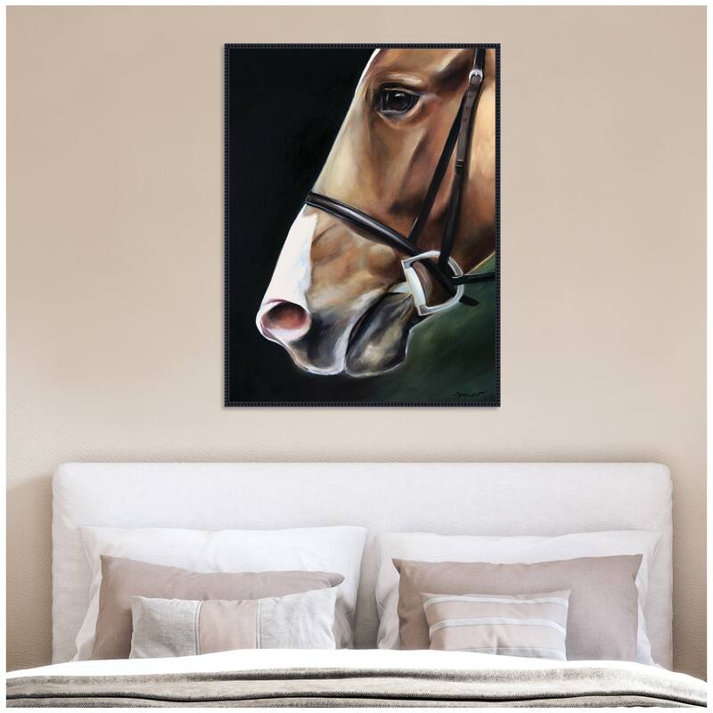 Kate and Laurel Chestnut Horse by Mary Sparrow Framed Canvas Wall Art Print