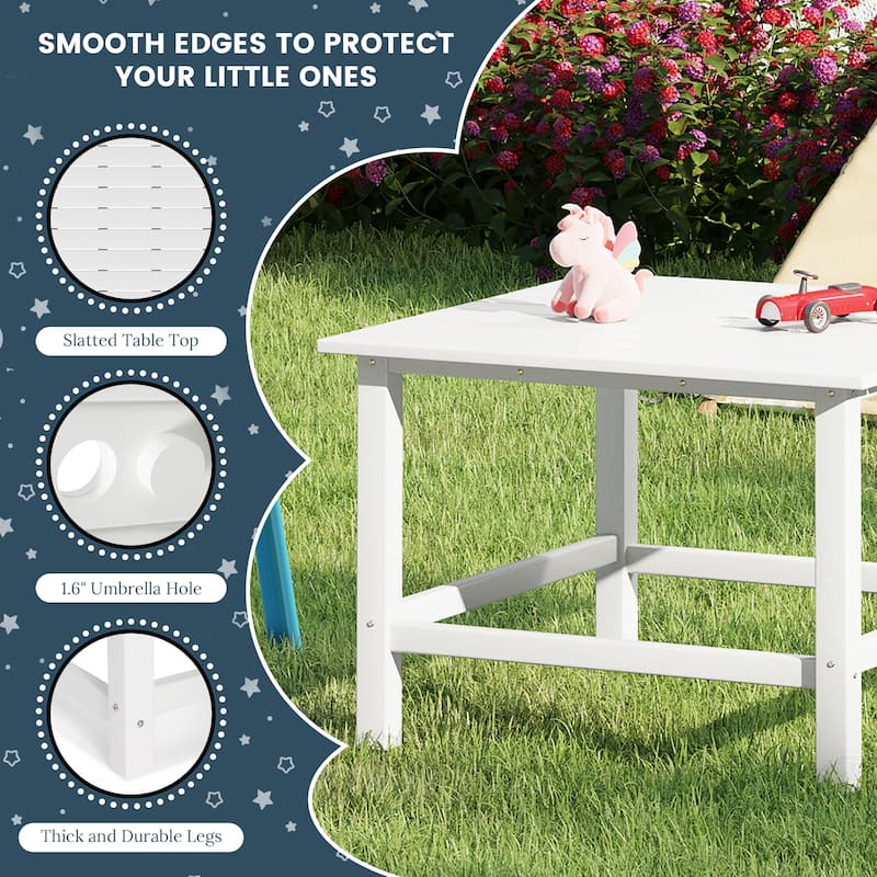 Polytrends Laguna Kids Outdoor 31" Square Poly Dining Table