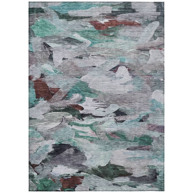 HomeRoots Abstract Transitional Rectangle Outdoor Rug