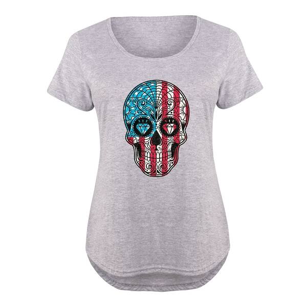 Shop Sugar Skull Us Flag Patriotic Memorial Day Ladies Plus