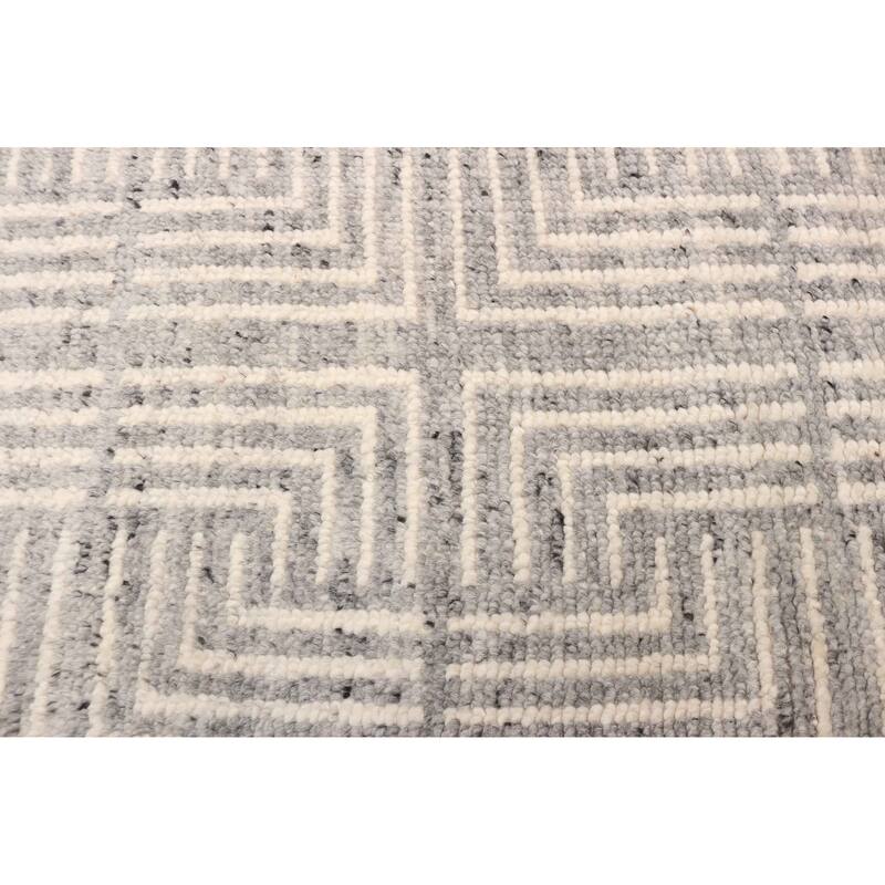 ECARPETGALLERY Hand-knotted Tangier Grey Wool Rug - 5'0 x 7'10