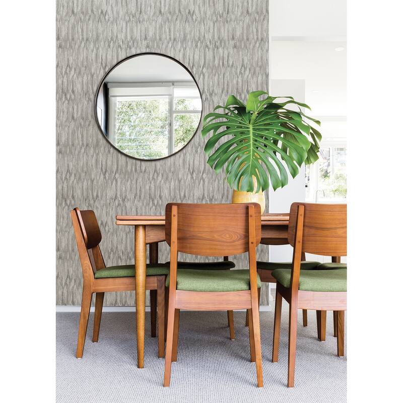 A-Street Prints Kintana Silver Abstract Trellis Wallpaper