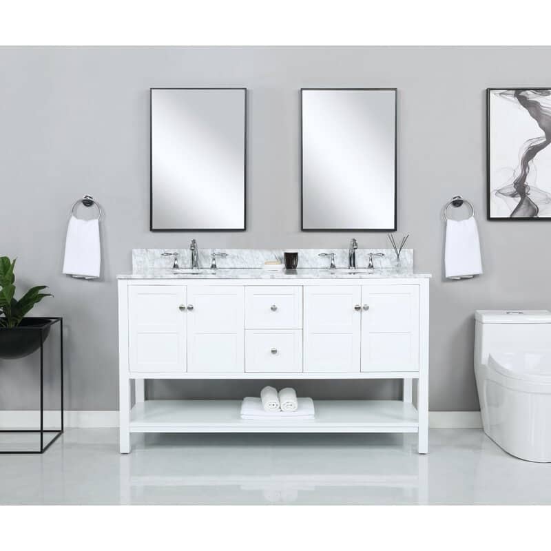 Modern 60" Double Bathroom Vanity Sink - 60"x21.5"x35"