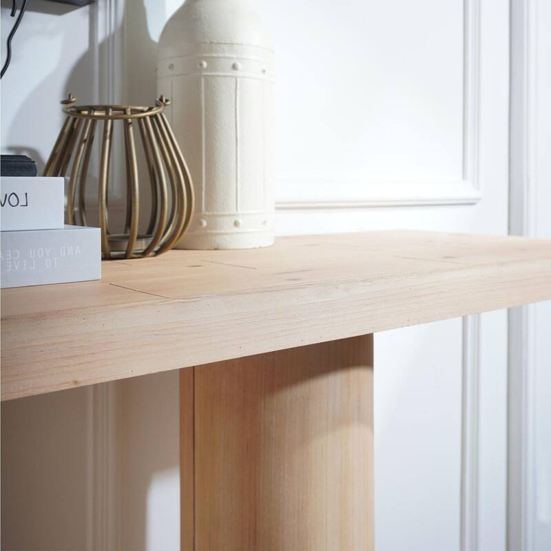 Modern 59" Wooden Console Table with Pedestal Base for Elegant Entryway Decor