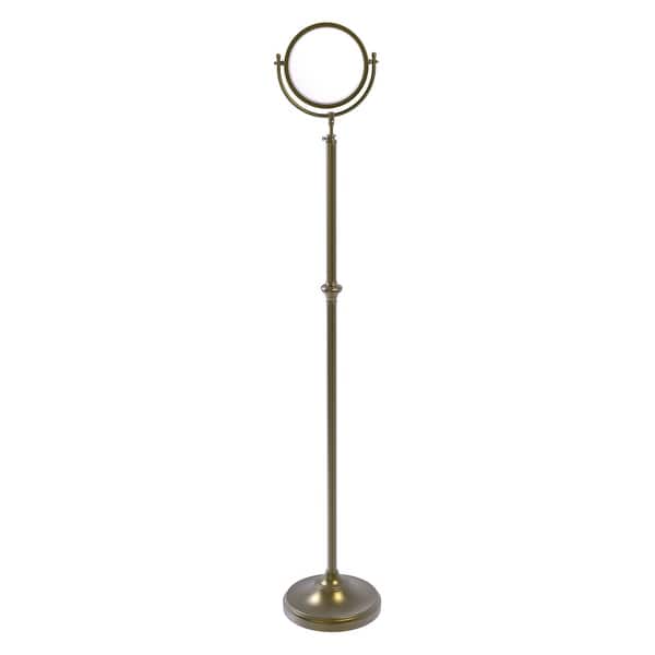 slide 2 of 18, Allied Brass Adjustable Height Floor Standing Make-Up Mirror 8 Inch Diameter with 3X Magnification