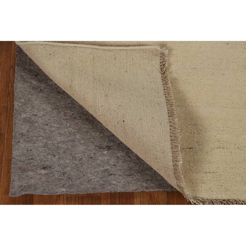 Modern Gabbeh Oriental Accent Rug Handmade Beige Wool Carpet - 2'9"x 4'0"