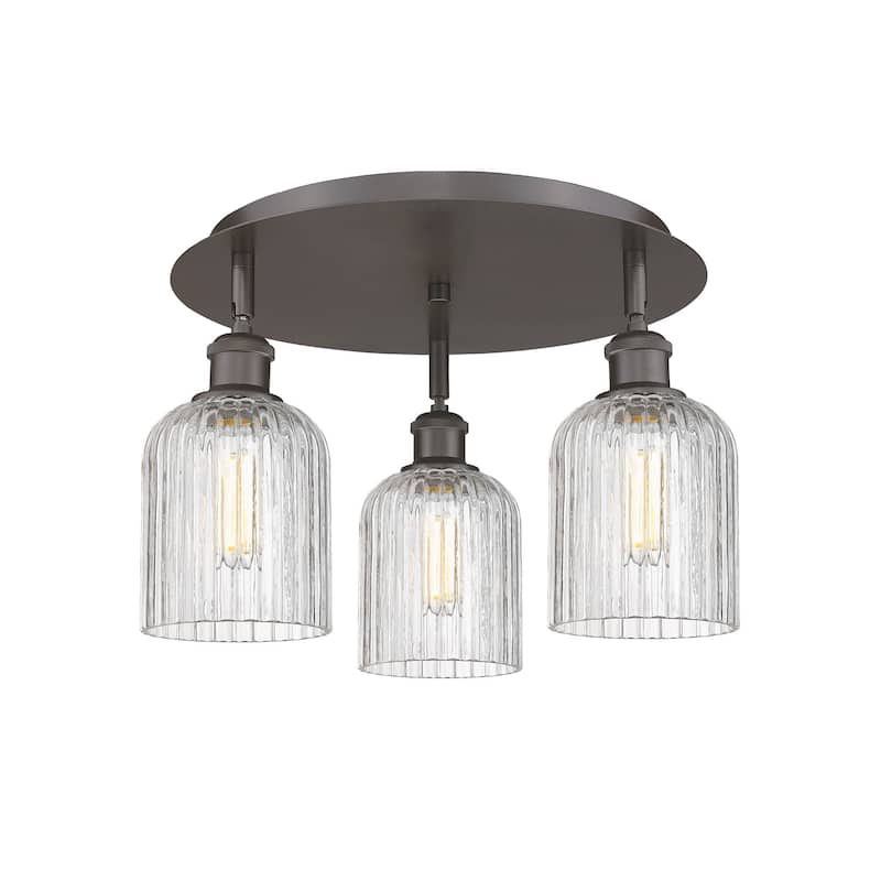 Innovations Lighting 516-3C-10-17 Bridal Veil Flush Bridal Veil 3 - Oil Rubbed Bronze / Clear