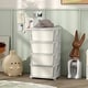 preview thumbnail 8 of 7, Qaba 4 Tier Kids Storage Unit, 4 Drawer Chest Toy Organizer Plastic Bins