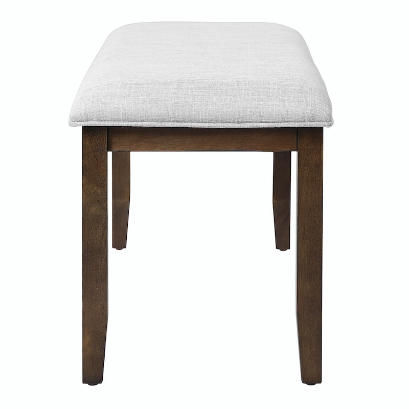 Modern Storage Bench with Solid Wood Leg, Linen Upholstered