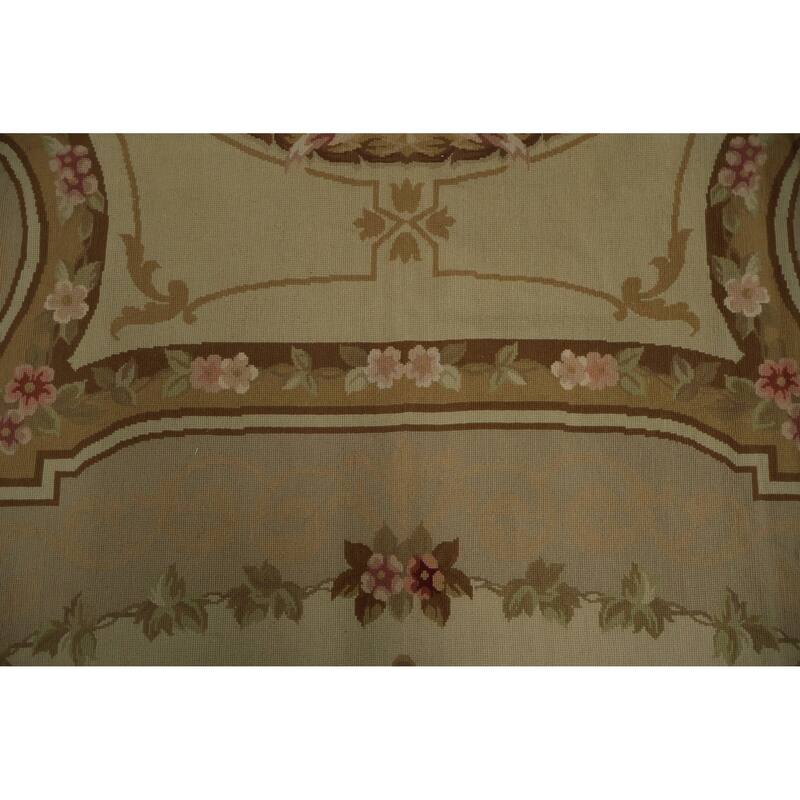Hand Woven Oriental 100% Wool Carpet Traditional Floral Yellow & Gold Tapestries Area Rug - 12' 3'' X 8' 11''