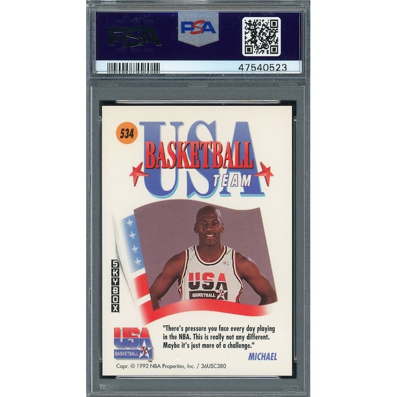 Michael Jordan Team USA 1991 Skybox Basketball Card #534 Graded PSA 8 - 8'6" x 11'6"
