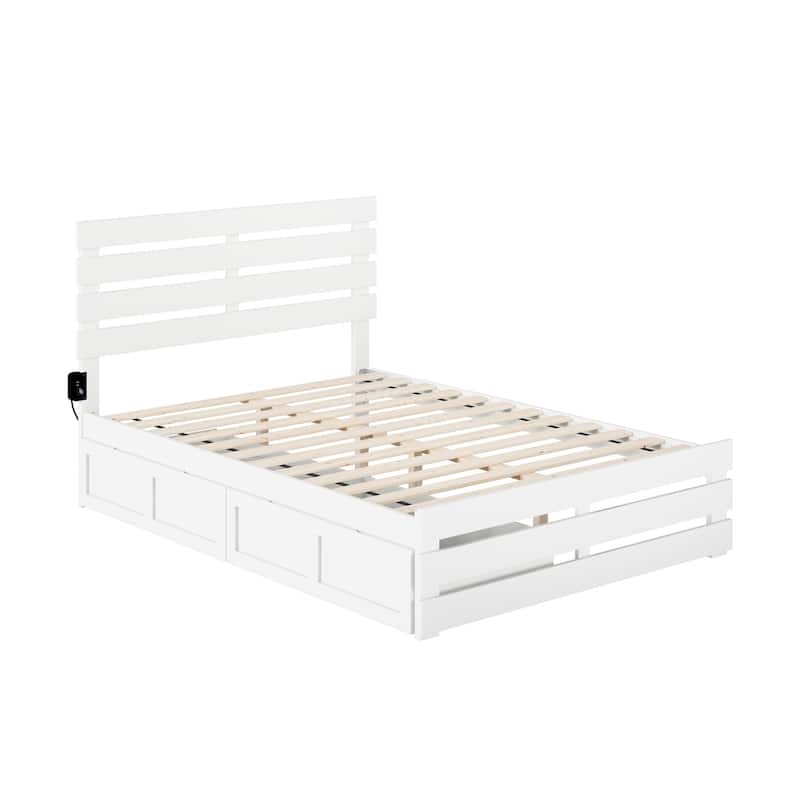 Oxford Bed with Footboard and USB Turbo Charger with 2 Drawers