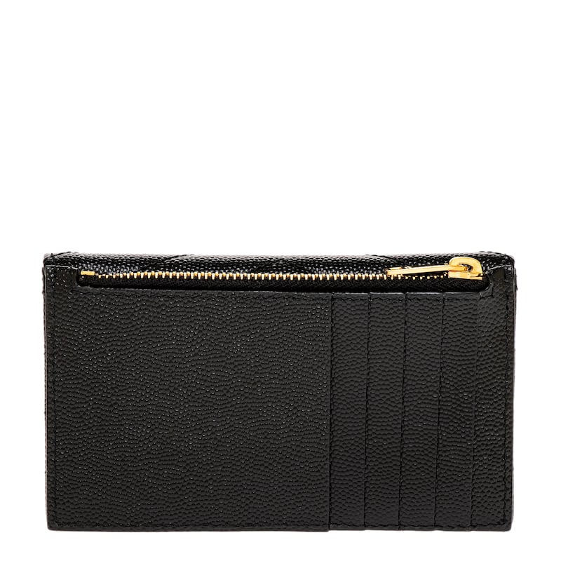 Saint Laurent Fragments Flap Cardcase in Grain de Poudre Leather