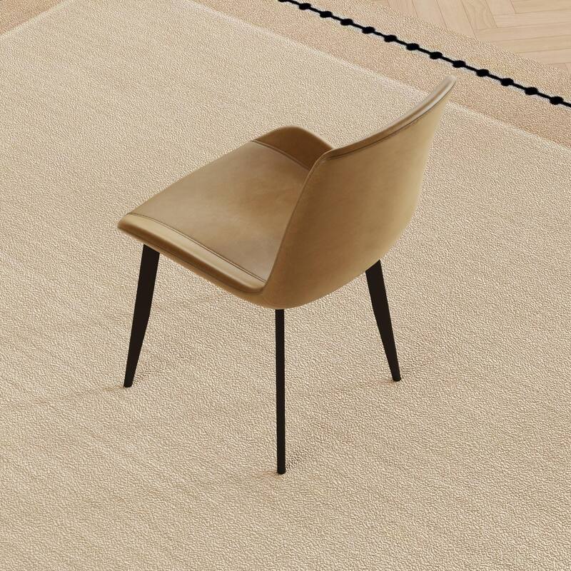 Modern Dining Chairs, PU Leather Dining Chairs with Carbon Steel Legs for Home, Restaurant, Conference Room, Brown(Set of 4)
