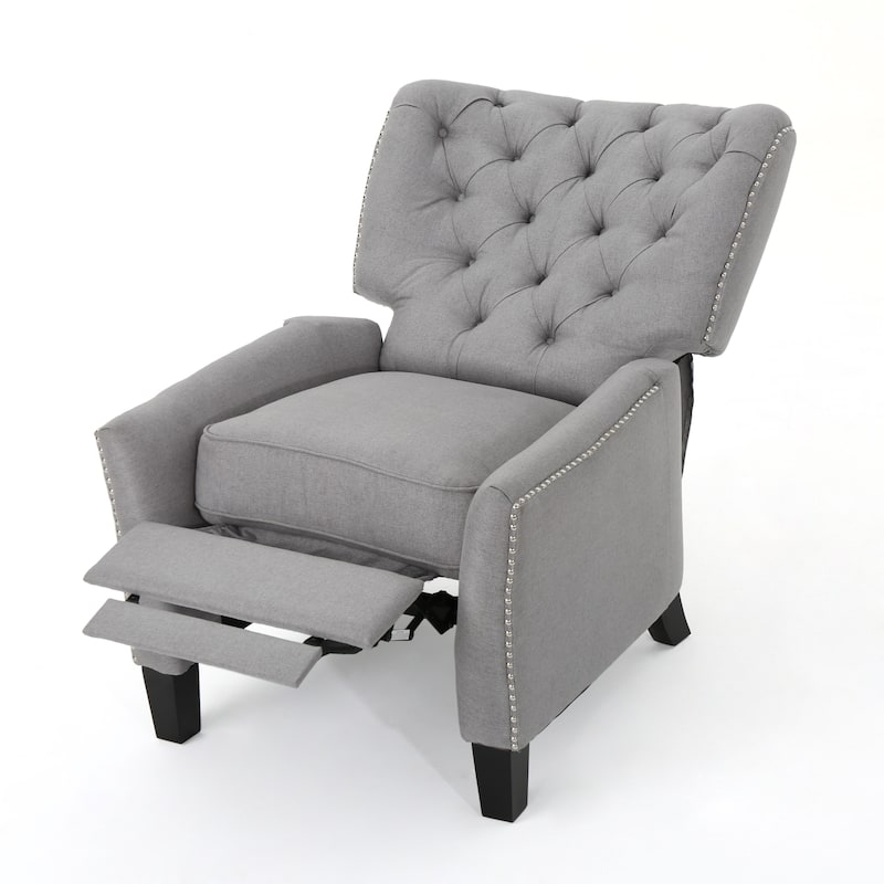 Roomfitters Modern Fabric Push Back Recliner, Comfortable Lounge Chair for Living Room, Bedroom