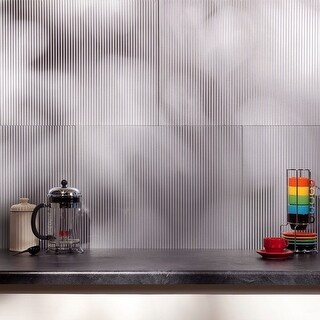 Fasade Rib Backsplash in Argent Silver 15-square-foot 15 Sq Ft Kit ...