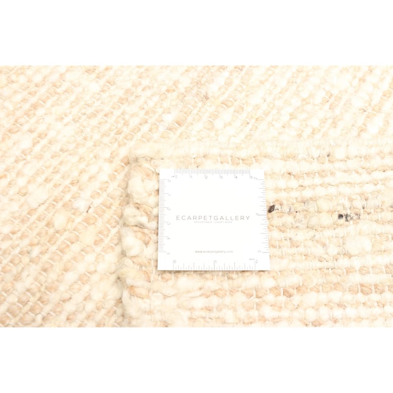 ECARPETGALLERY Braid weave Sienna Cream Wool Rug - 5'1 x 7'9