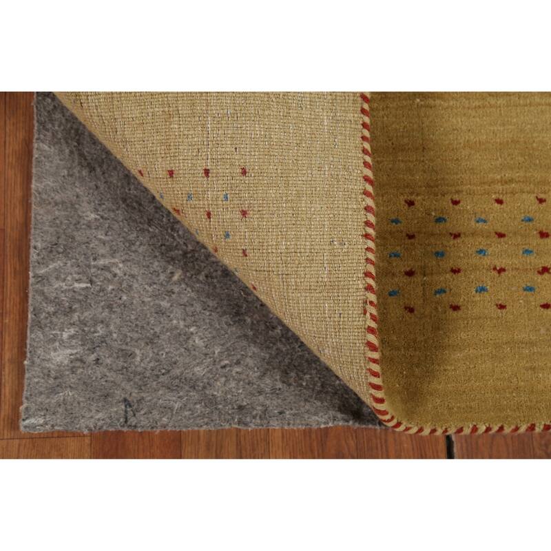 Tribal Yellow Gabbeh Indian Runner Rug Handmade Wool Carpet - 2'4"x 9'9"