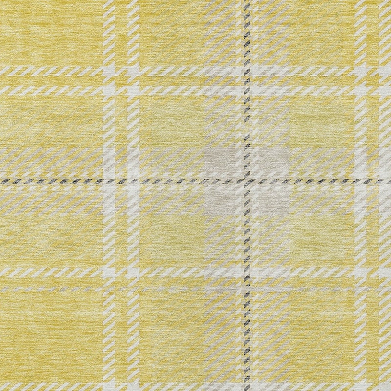 HomeRoots Plaid Transitional Rectangle Outdoor Rug