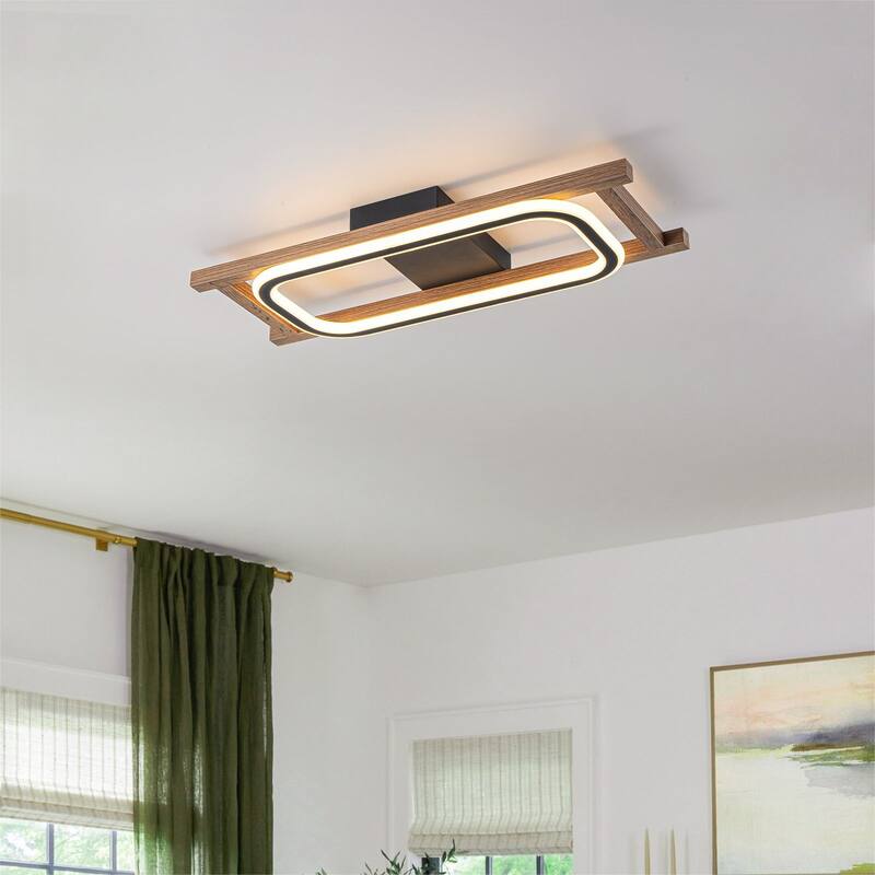 Modern Farmhouse Rectangle LED Semi Flush Mount