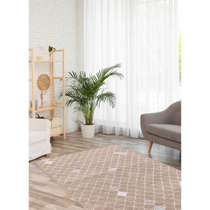 ECARPETGALLERY Hand-knotted Tangier Grey Viscose, Wool Rug - 5'3 x 7'6