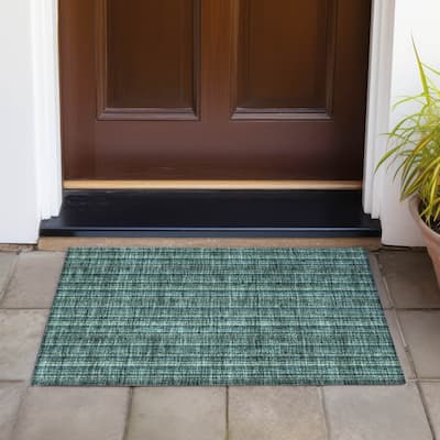 Machine Washable Indoor/ Outdoor Stripe Chantille Rug