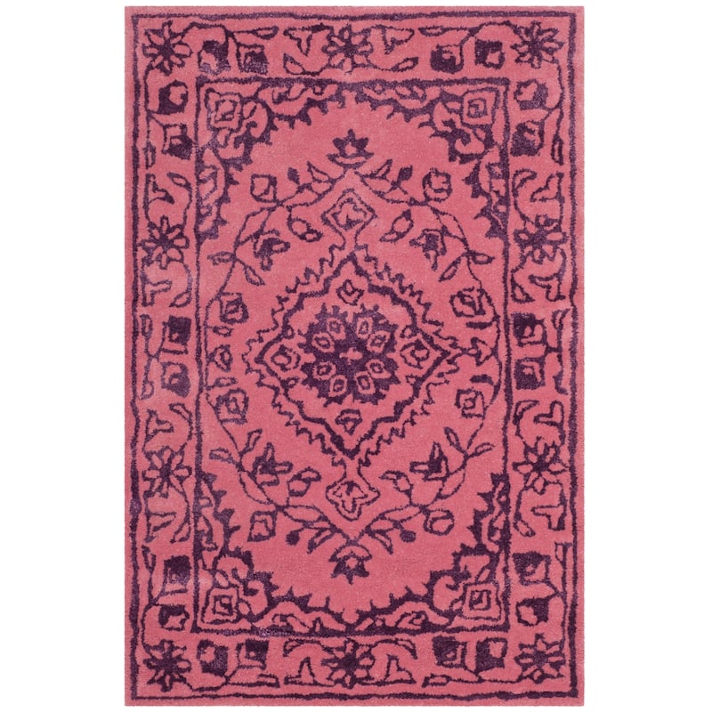 SAFAVIEH Handmade Glamour Gudmundina Modern Viscose Rug - 2' x 3' - Pink