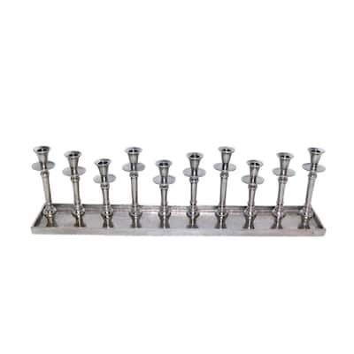 Nickel Aluminum 10-Candle Holder-ST - Raw Nickel